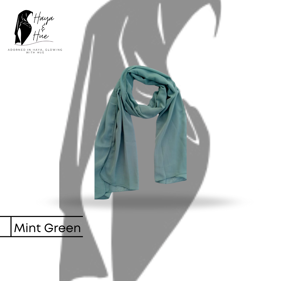 Mint Green Premium Georgette Hijab – Elegant, Lightweight & Perfect for Every Season