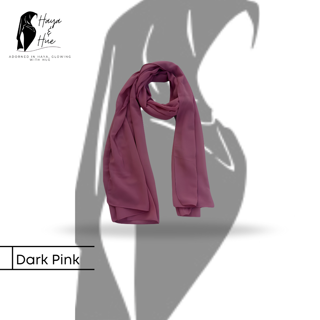 Dark Pink Premium Georgette Hijab – Bold, Elegant & Effortlessly Stylish
