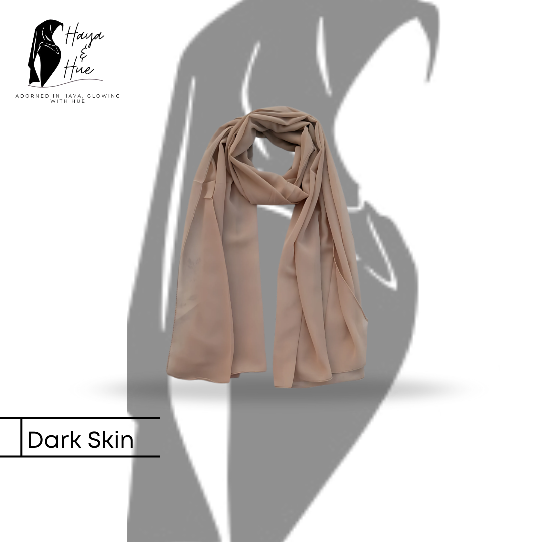 Dark Skin Premium Georgette Hijab – Neutral, Elegant & Effortlessly Chic