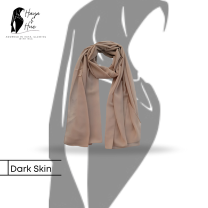 Dark Skin Premium Georgette Hijab – Neutral, Elegant & Effortlessly Chic