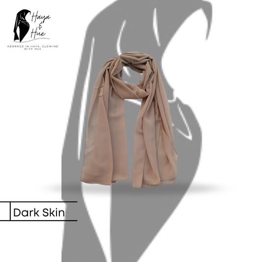 Dark Skin Premium Georgette Hijab – Neutral, Elegant & Effortlessly Chic