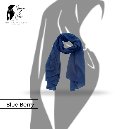 Blueberry Premium Georgette Hijab – Luxurious, Elegant & Timeless